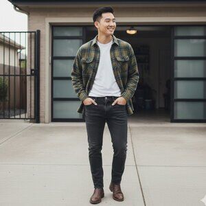 Levi's Jeans Men 29x28 Black Cotton Stretch Denim Classic 502 Taper Jeans